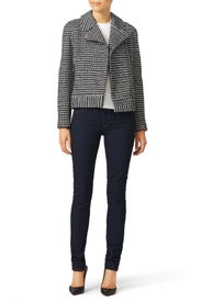 Motorcycle Stripe Tweed Jacket by Tory Burch