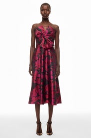 Floral Jacquard Midi Dress by Aidan Mattox