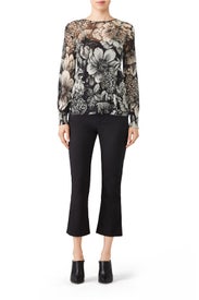 Floral Smocked Cuff Top by Fuzzi