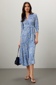 Blue Floral Midi Dress by Sandro