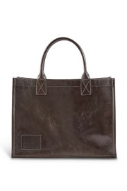 Brown Structured Tote Bag by Sandro