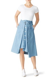 Chambray Tie Front Skirt by Colovos