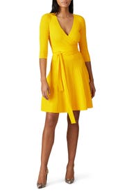 Yellow Crossover Dress by Lauren Ralph Lauren