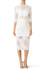 White Miller Lace Sheath Dress by Alexis