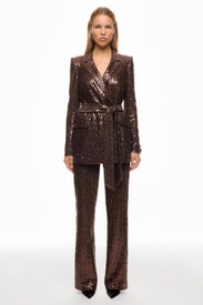 Stripe Sequin Pants by Badgley Mischka
