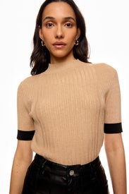 Contrast Ribbed Sweater by CeCe
