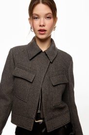 Cropped Wool Utility Jacket by Club Monaco