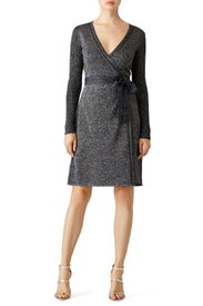 Blue Sparkle Wrap Dress by Diane von Furstenberg