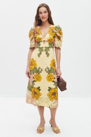Delicate Flower Arabesques Midi Dress by FARM Rio