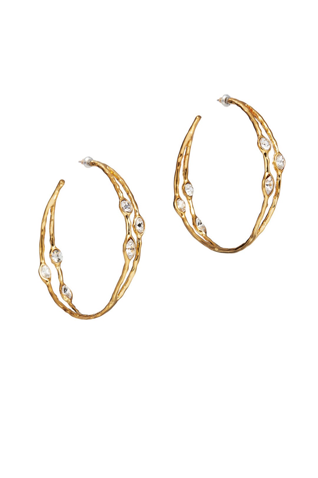 Gold Teardrop Hoop Earrings by Kenneth Jay Lane
