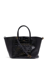 Black Croc Medium Tote Bag by Polo Ralph Lauren Accessories