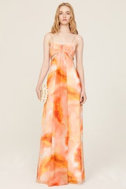Orange Tie Dye Gown by Aidan AIDAN MATTOX