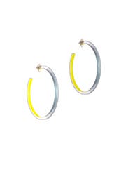 Blue Large Skinny Hoops by Alexis Bittar