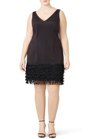 Black Flapper Fringe Dress by Adrianna Papell