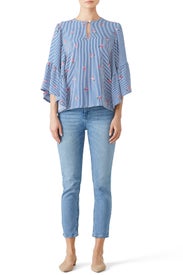 Kelsey Flutter Sleeve Top by B Collection by Bobeau