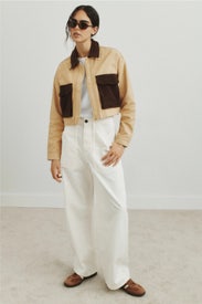 Brown Cropped Chore Jacket by Hudson