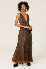 Metallic Tiered Gown by Hutch