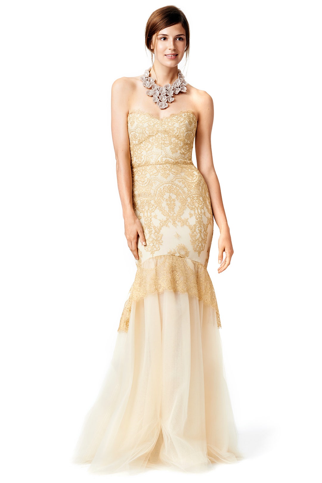 Dipped in Gold Mermaid Gown by Marchesa Notte 0