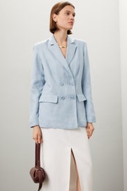 Blue Double Breasted Blazer by Rosetta Getty x RTR