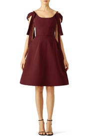 Burgundy Shoulder Dress by Christian Siriano