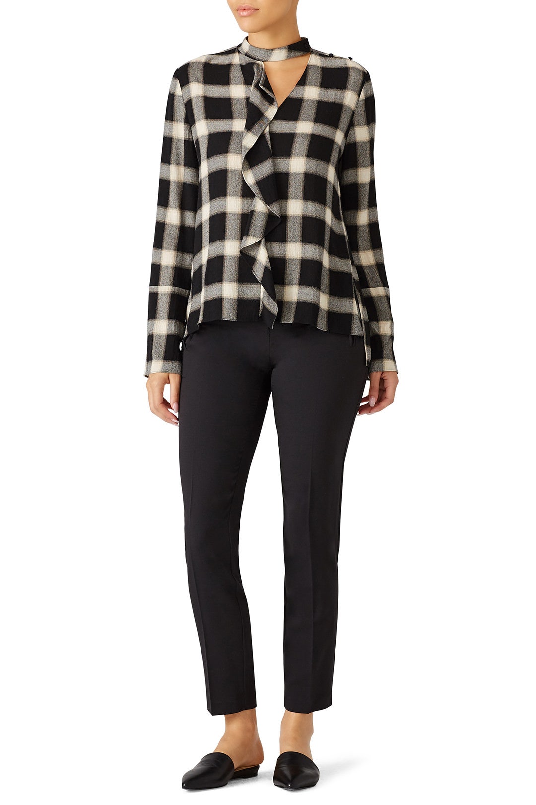 Plaid Cascade Blouse by Derek Lam 10 Crosby 0