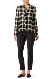 Plaid Cascade Blouse by Derek Lam 10 Crosby