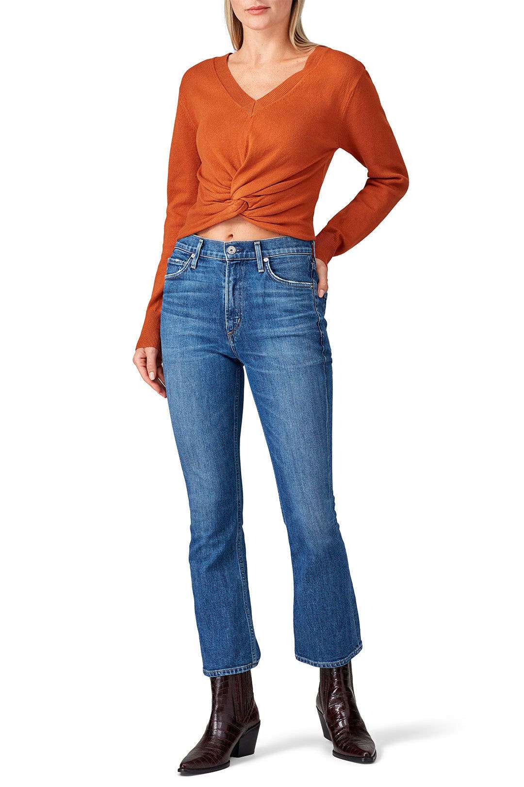 Camel Front Twist Sweater by J.O.A. 0