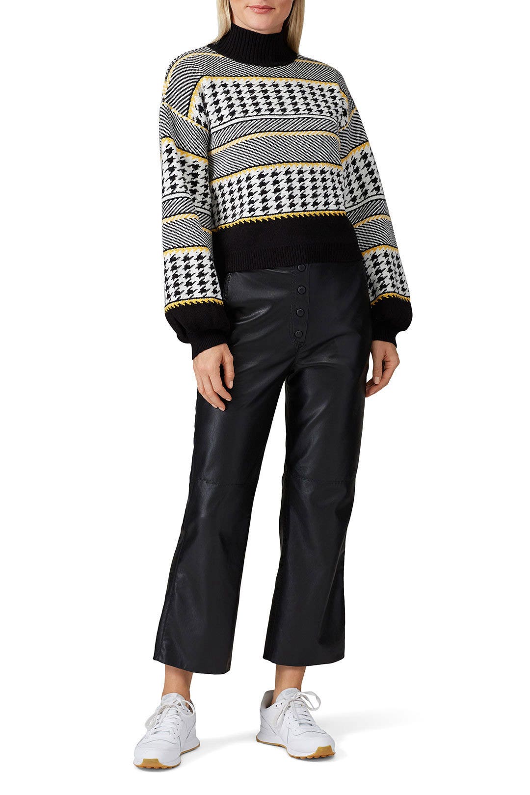 Printed Mock Neck Sweater by Louna 0
