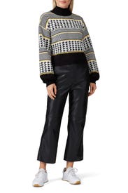 Printed Mock Neck Sweater by Louna