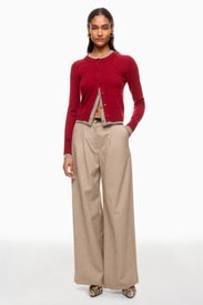 Red Cashmino Layered Cardigan by NAADAM