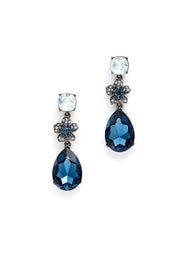 Floral Midnight Drop Earrings by Oscar de la Renta
