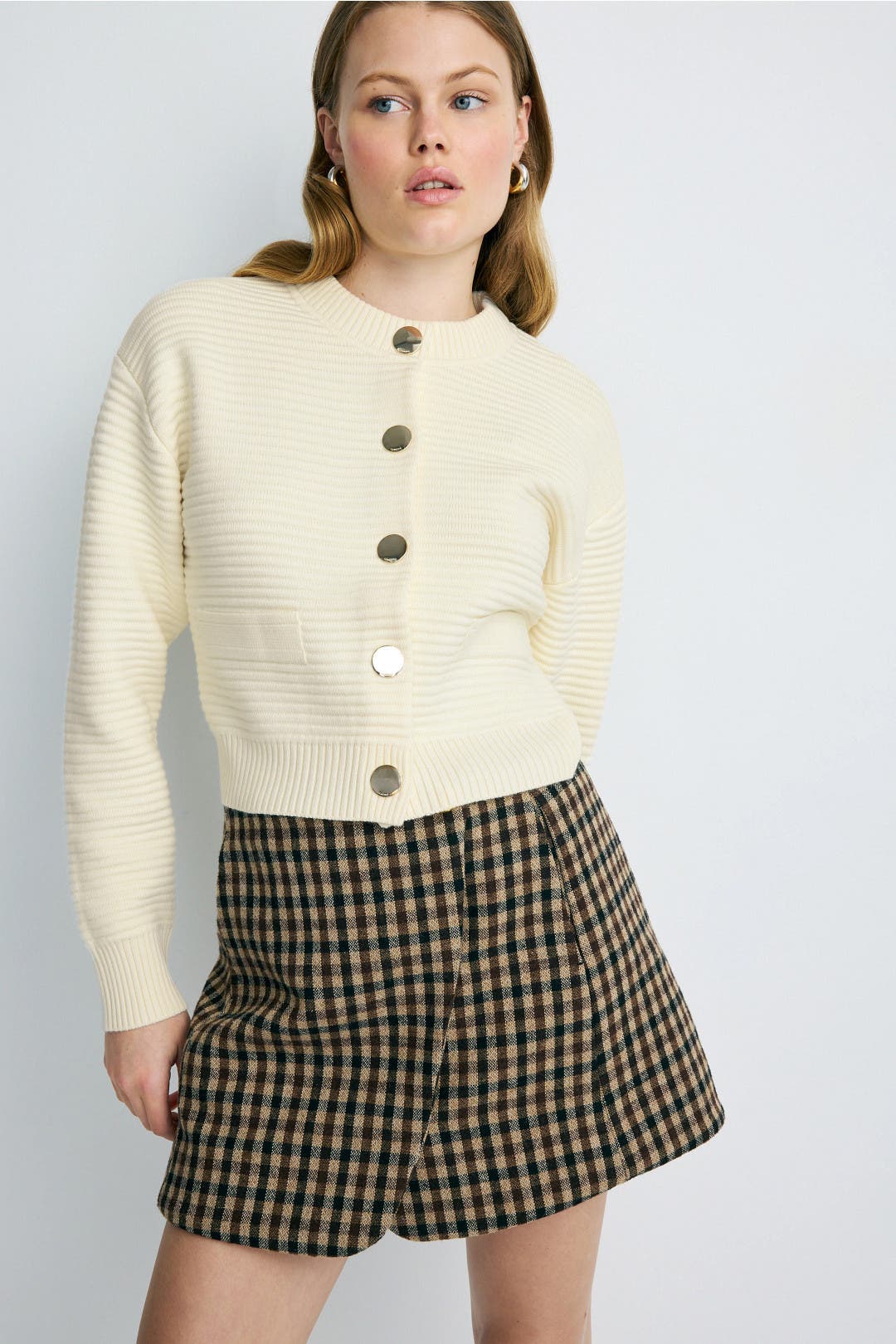 Sandro Ines Knit Cardigan Cream