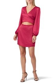 Ruby Satin Maia Mini Dress by STYLESTALKER
