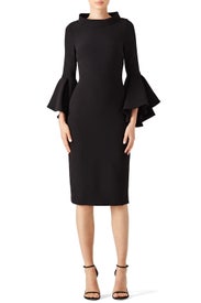 Black Bell Sleeve Sheath by Badgley Mischka