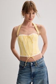 Gingham Lace Corset by GUIZIO