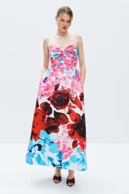 Rose Dress Red Garden Taffeta by Kika Vargas