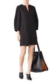 Black Sculpted Sleeve Dress by Tibi