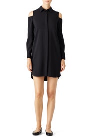 Black Cold Shoulder Shirt Dress by Amanda Uprichard