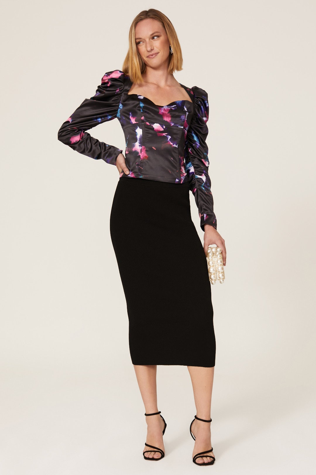 Printed Bustier Top by Badgley Mischka 0