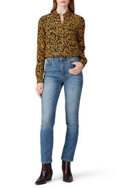 Mixed Print Long Sleeve Top by GANNI
