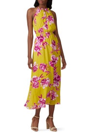 Yellow Floral Neck Tie Dress by Great Jones