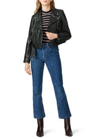 Cropped Leather Moto Jacket by J.Crew
