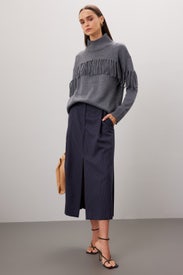 Fringe Mock Neck Sweater by Jason Wu x RTR