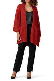 Red Knit Cardigan by Natori