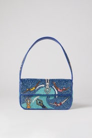 Tommy Blue Swimmers Beaded Bag by Staud Accessories