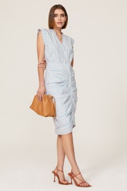 Ruched Stripe Shirtdress by Veronica Beard