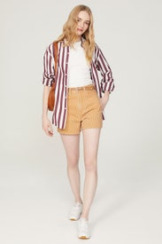 Mom Jean Shorts in Stripe by Madewell