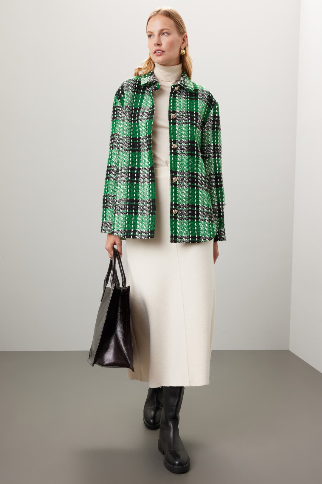 Plaid Tweed Shacket by English Factory | Rent the Runway
