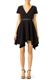 Black Jagged Edge Dress by HALSTON