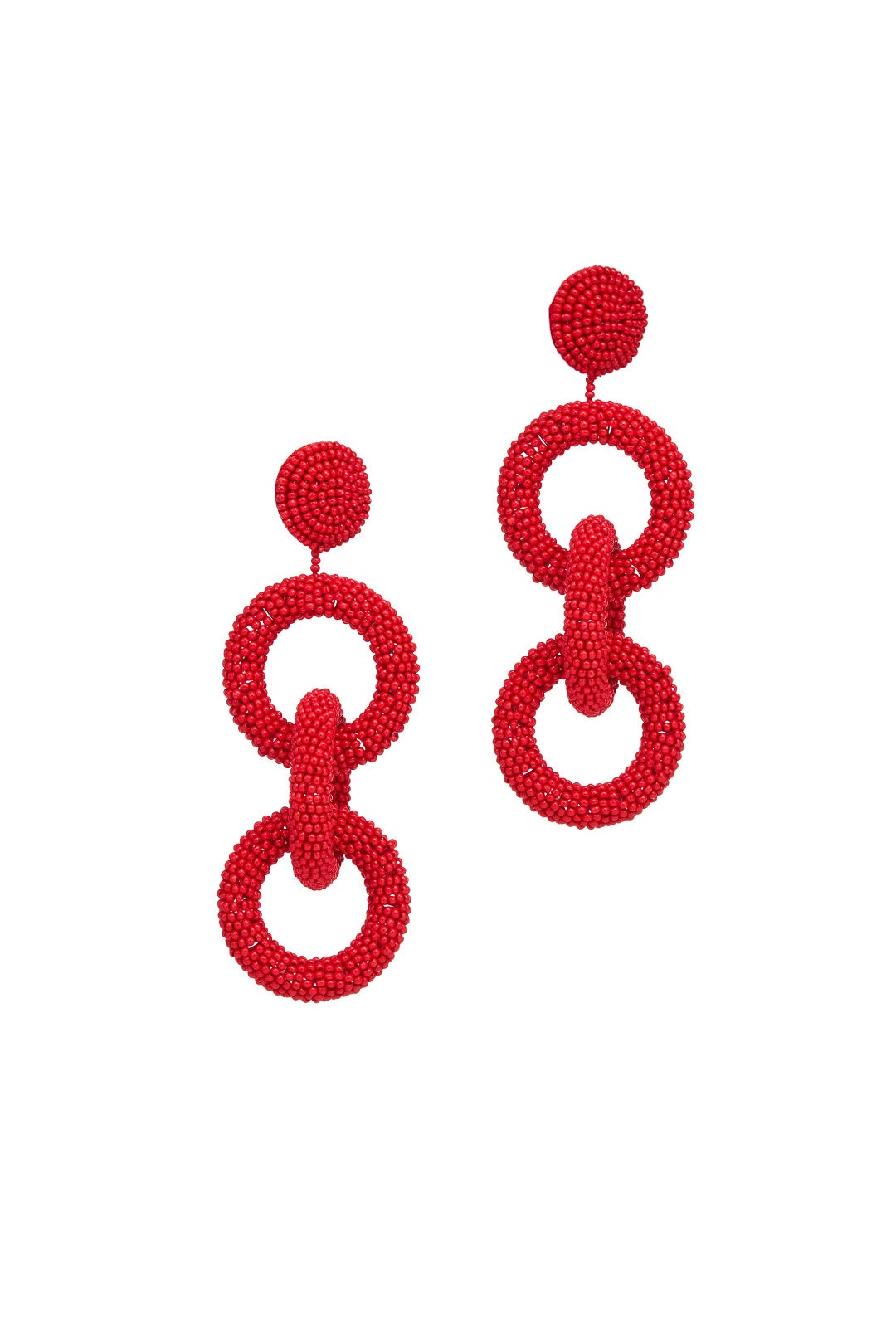 Red Three Ring Earrings by Kenneth Jay Lane 0